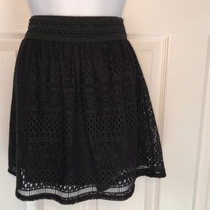 “Joey B.”  black lace pull on skirt w/black lining - GIRLS XL (14/16)
